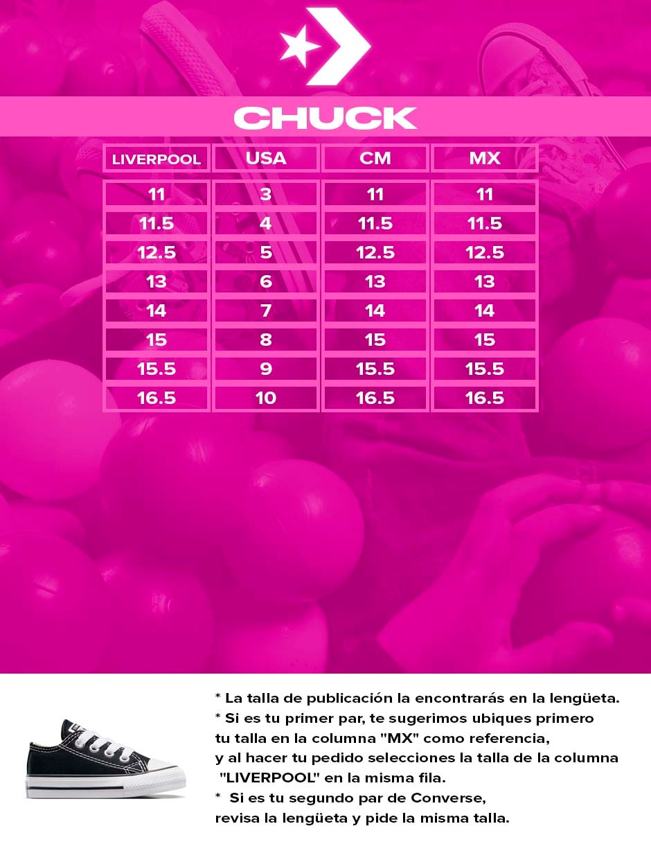 Tenis Converse para niño Ctas Ox