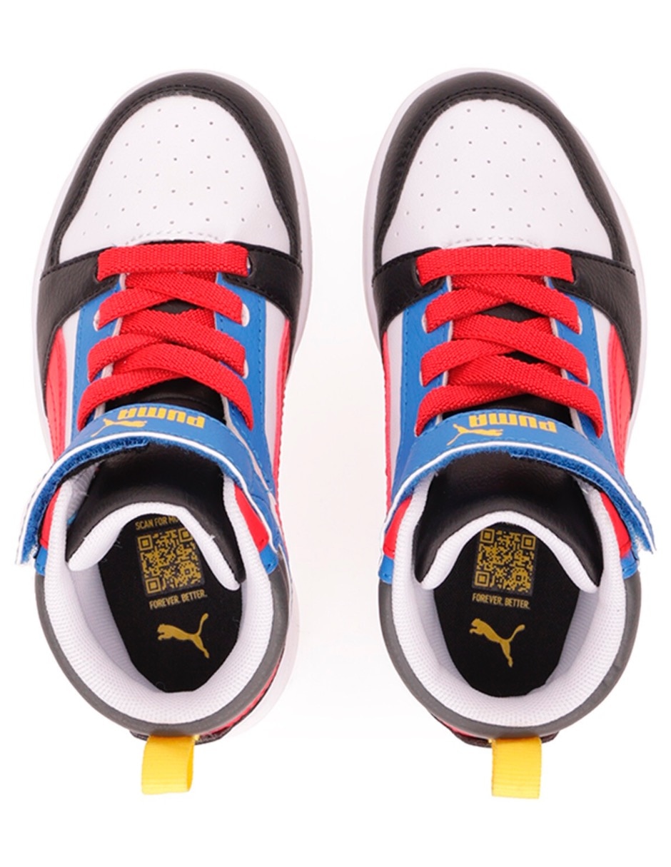 Tenis Puma para niño Rebound V6 Mid Ac Ps