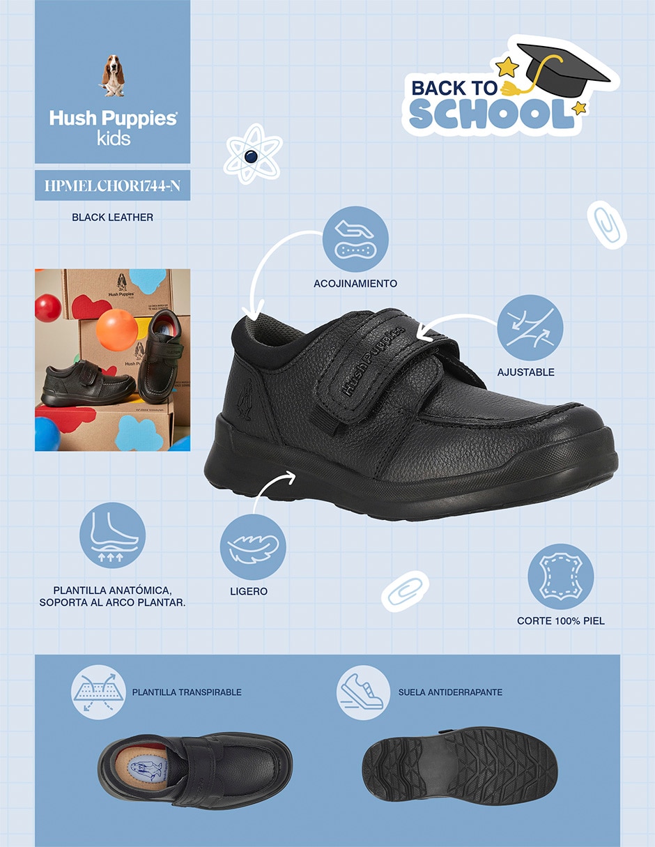 Zapato hush puppies de piel para niño