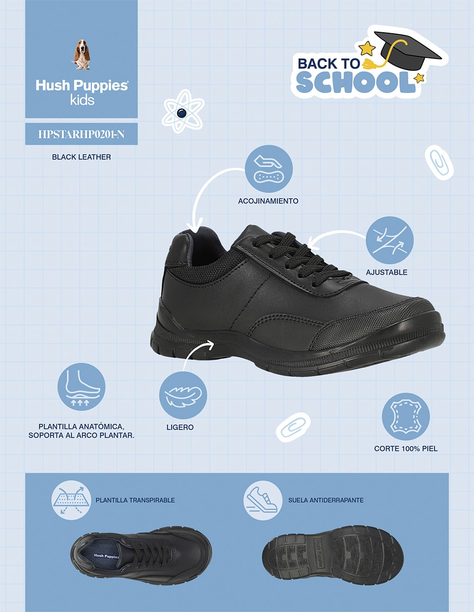 Hush puppies de piel para niño