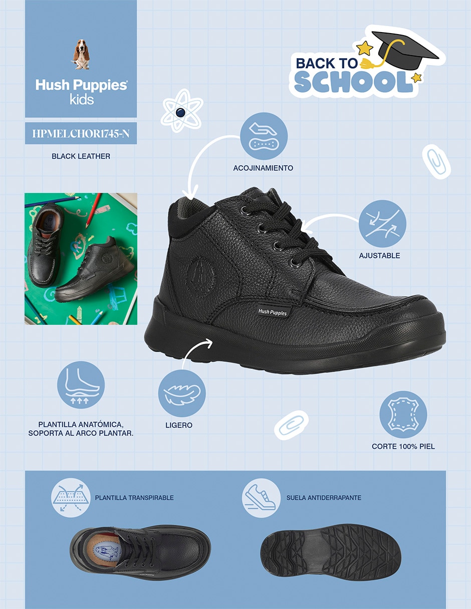 Zapato hush puppies de piel para niño