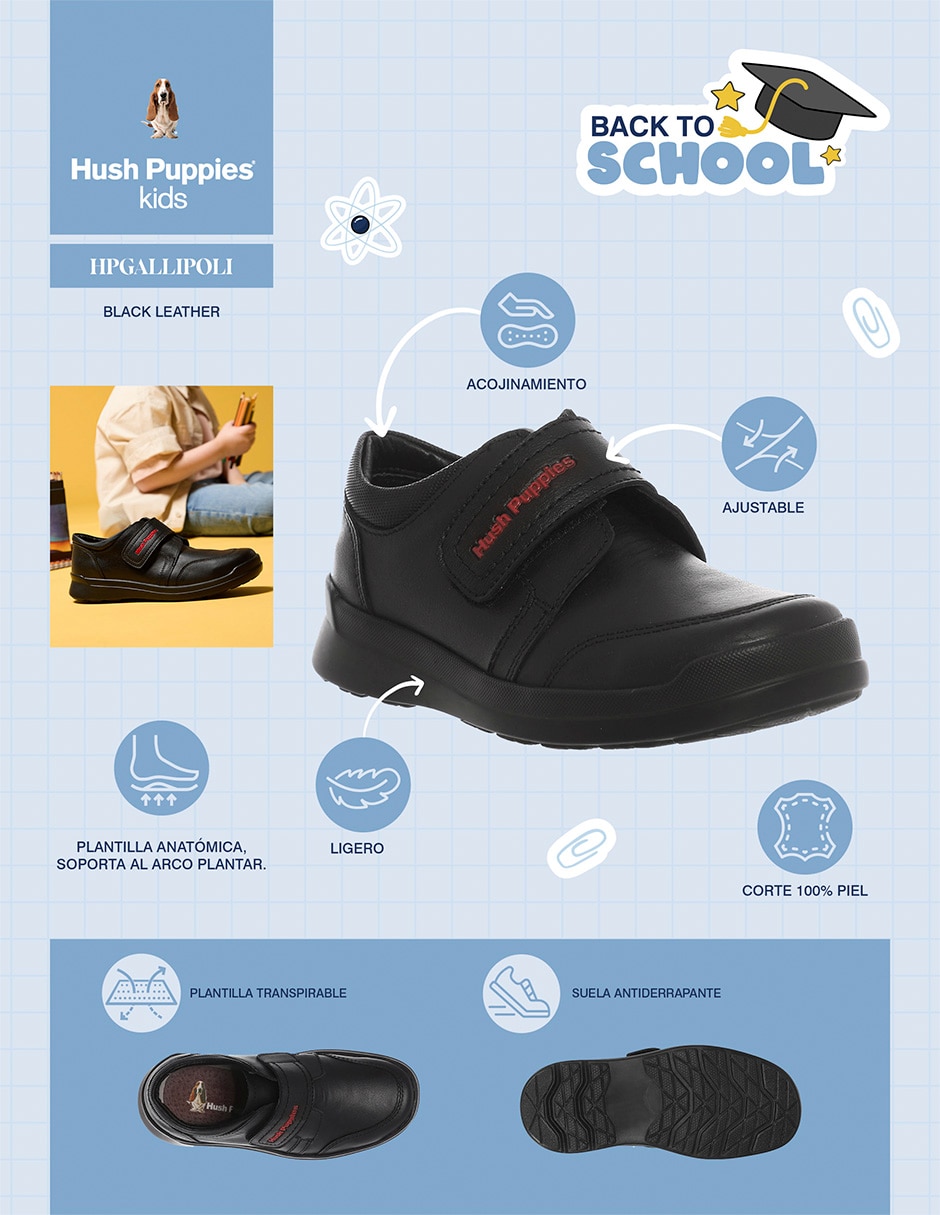 Zapato hush puppies de piel para niño