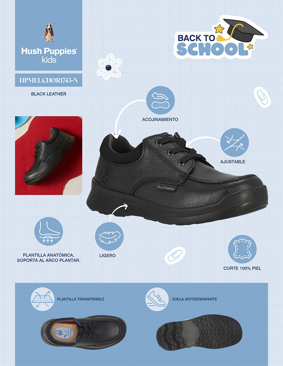 Zapato hush puppies de piel para niño