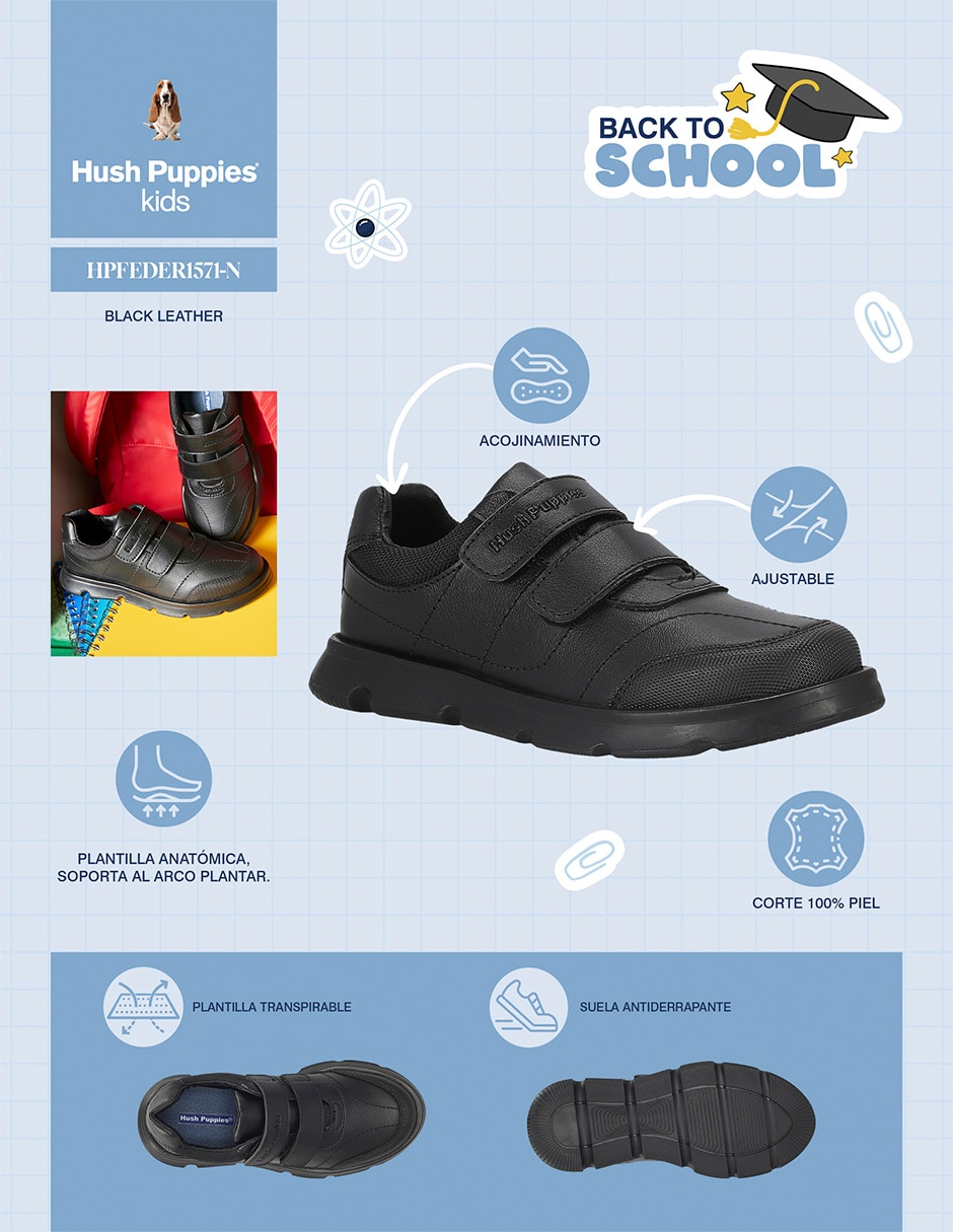 Zapato Hush Puppies de piel para niño