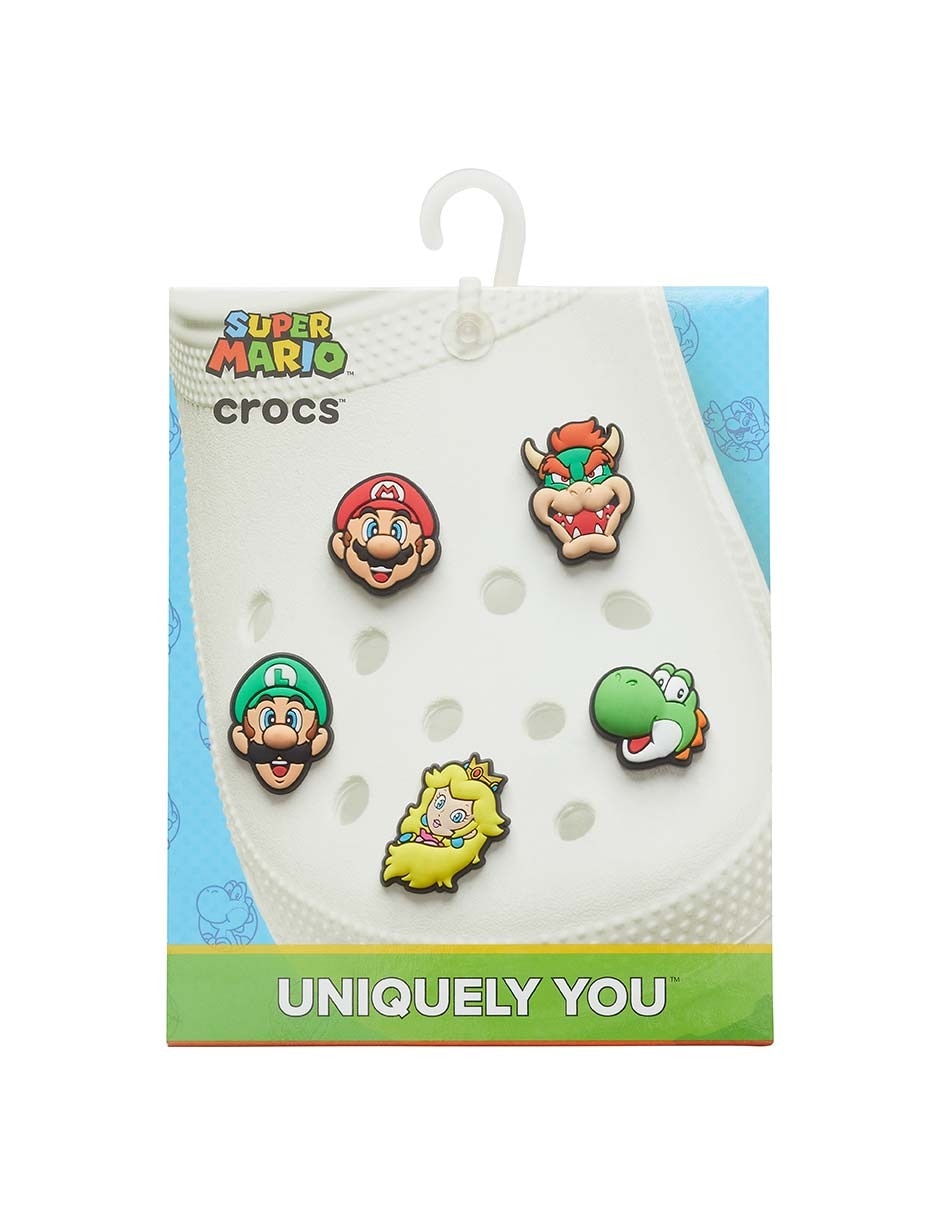 Goma jibbitz super mario 5 pack mario bros