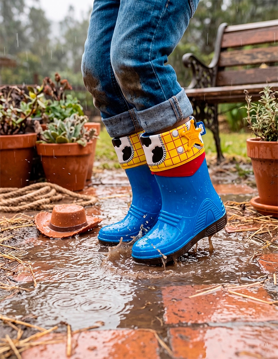 Bota de lluvia waterproof sheriff woody para niño